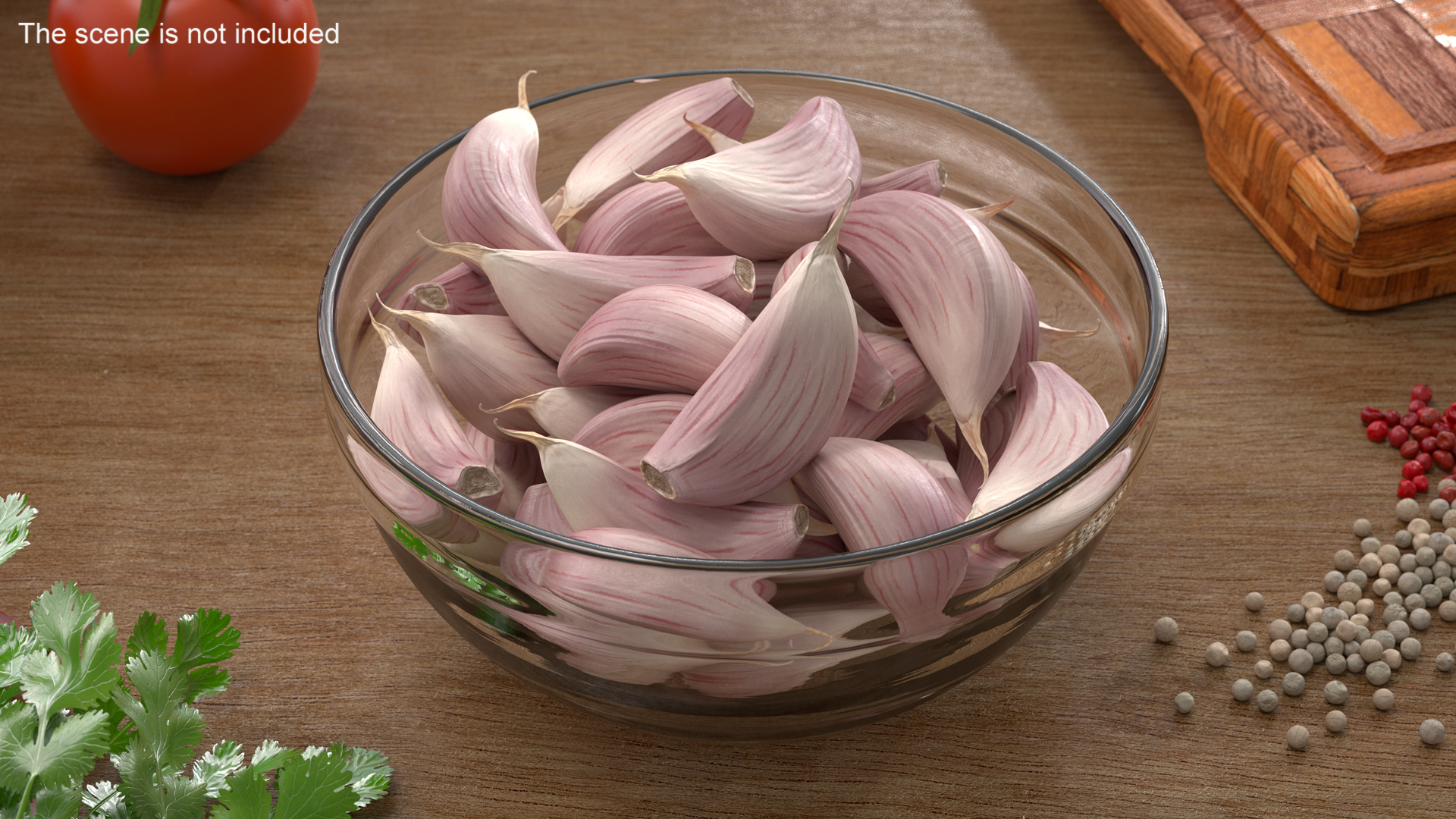 3D Bowl with Unpeeled Garlic White