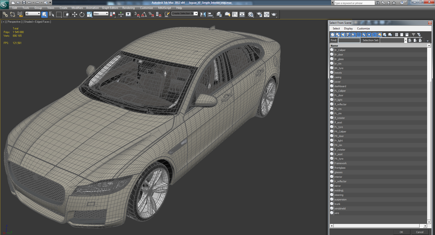 3D model Jaguar XF Simple Interior