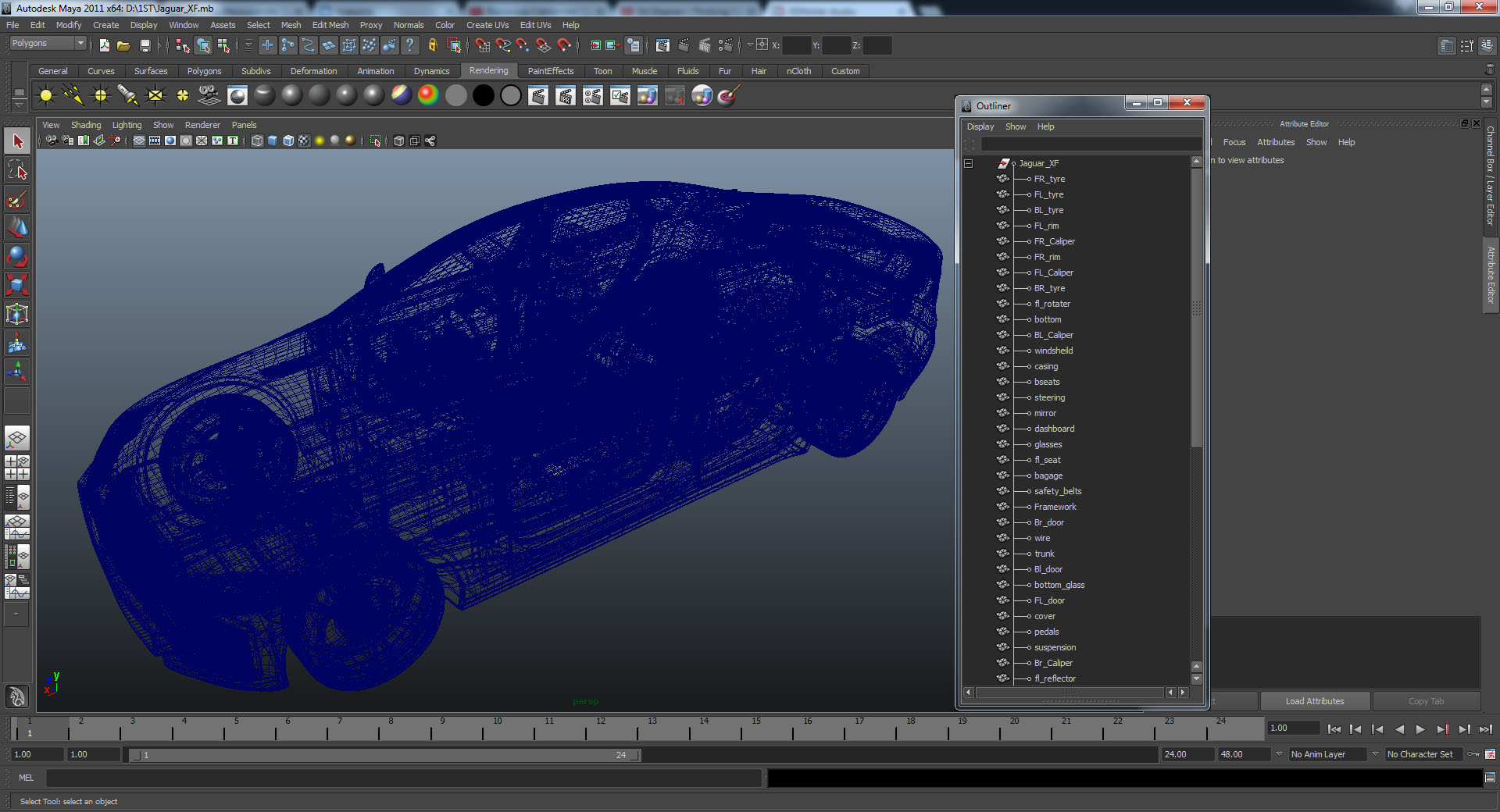 3D model Jaguar XF Simple Interior