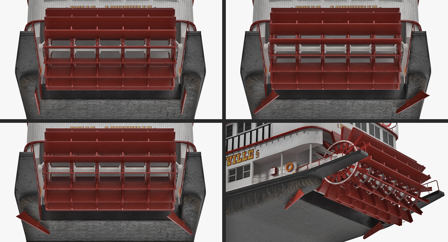 Wheeled Steamboat Belle of Louisville Rigged 3D model