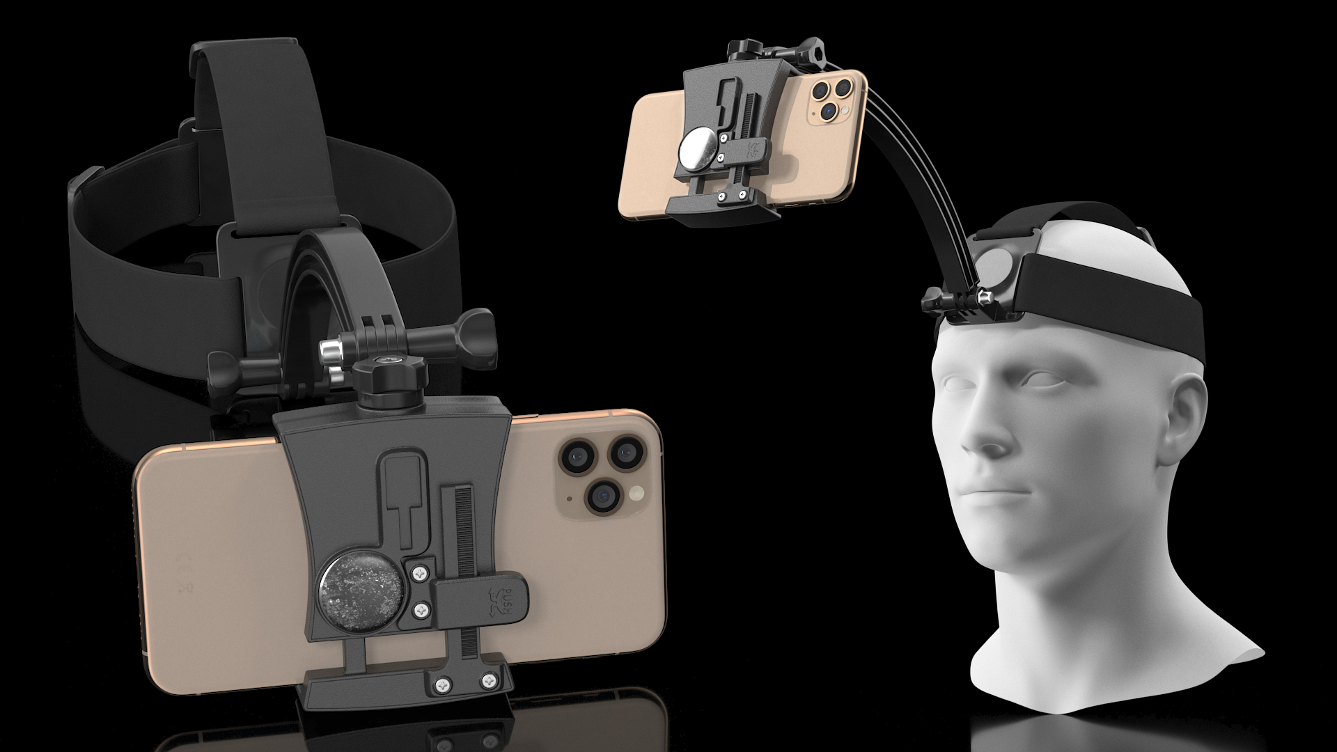 Mannequin Head with Smartphone Holder 3D