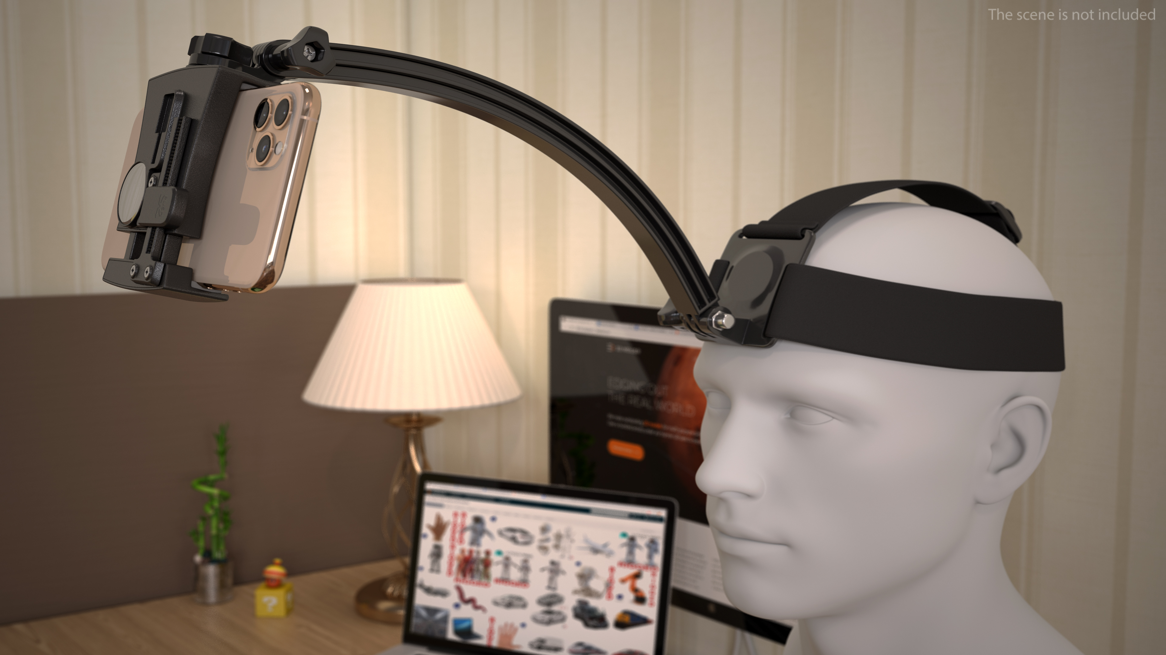 Mannequin Head with Smartphone Holder 3D