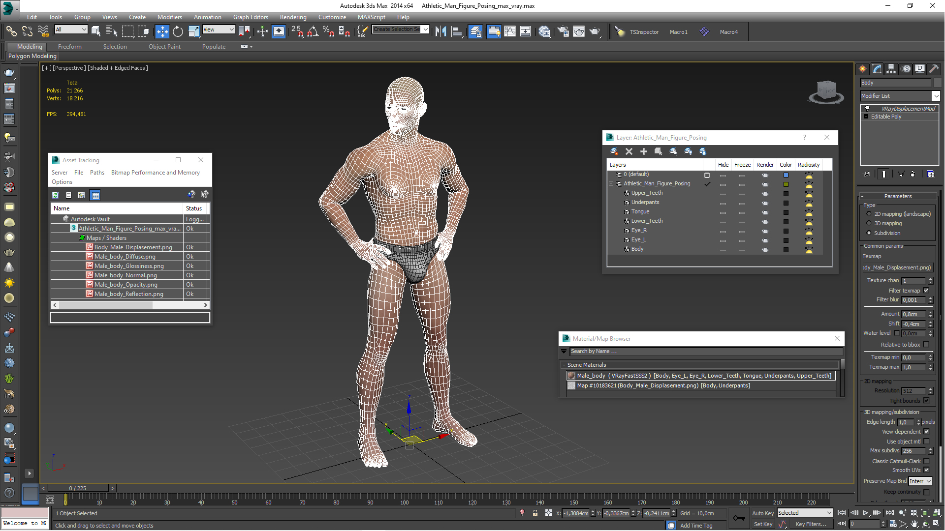 3D Athletic Man Figure Posing