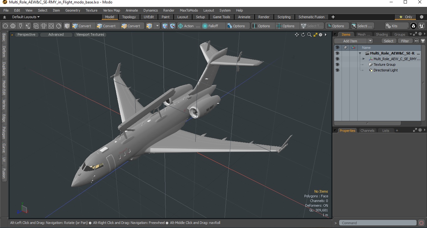 3D Multi Role AEW&C SE-RMY in Flight model