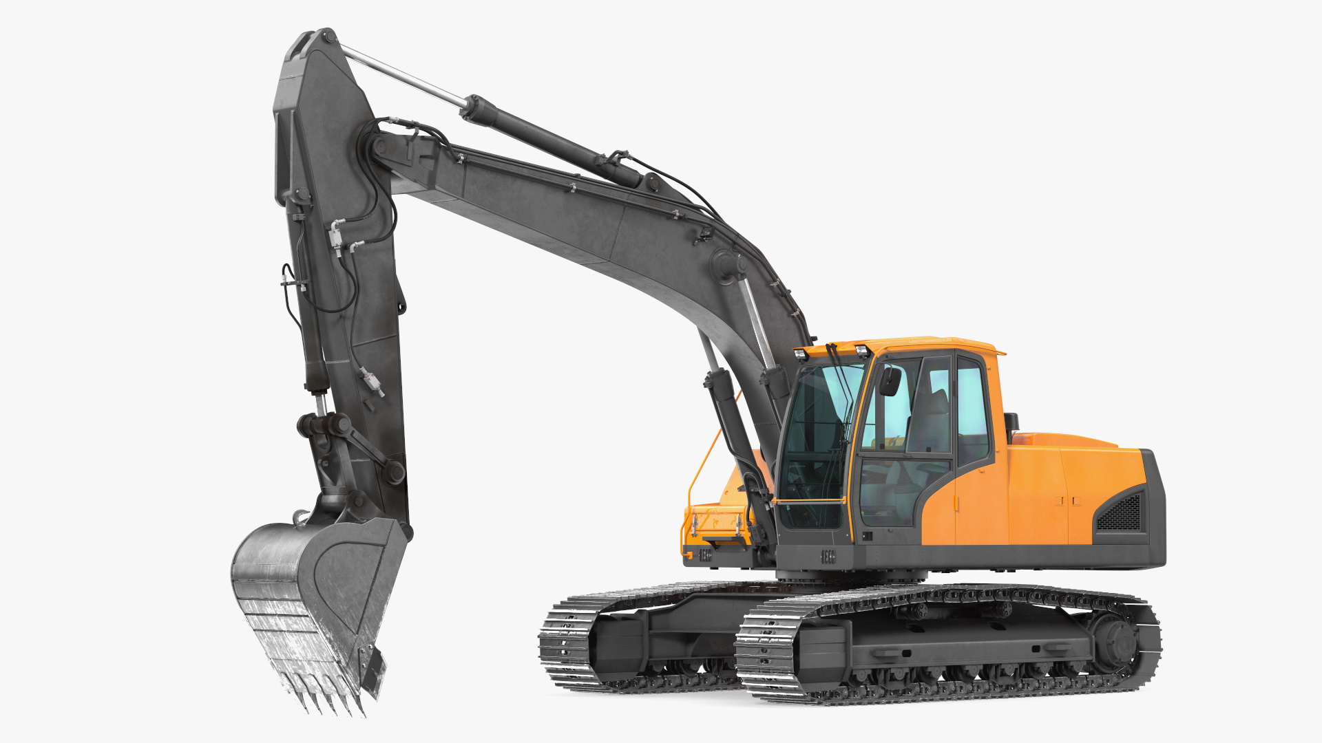 3D Hydraulic Tracked Medium Excavator Rigged