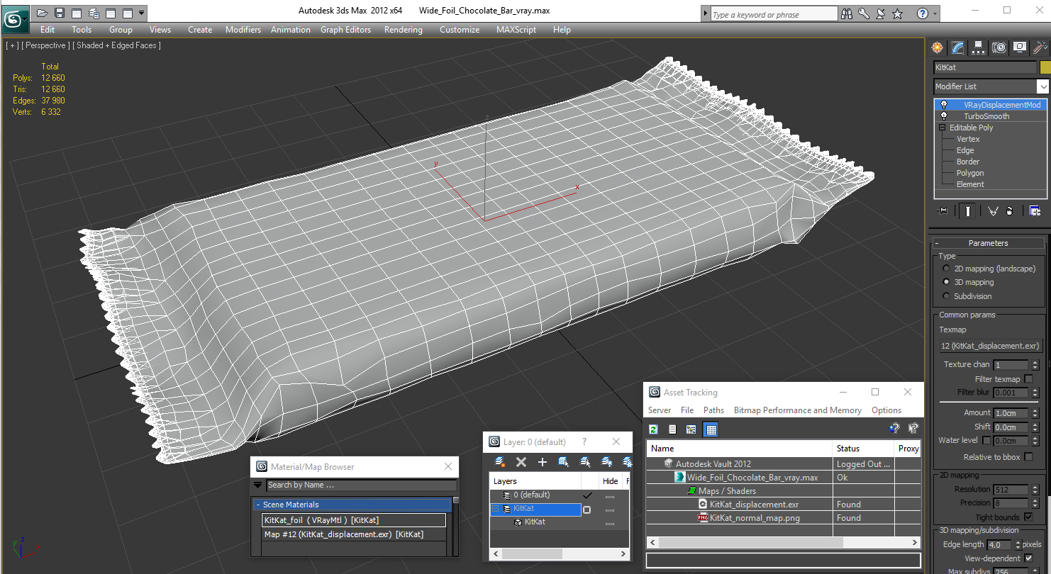 3D Wide Foil Chocolate Bar model