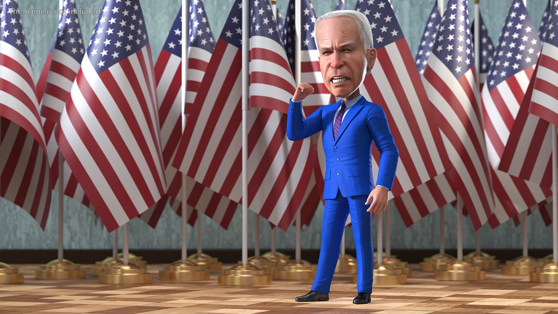 3D model Cartoon Joe Biden Speaker Pose