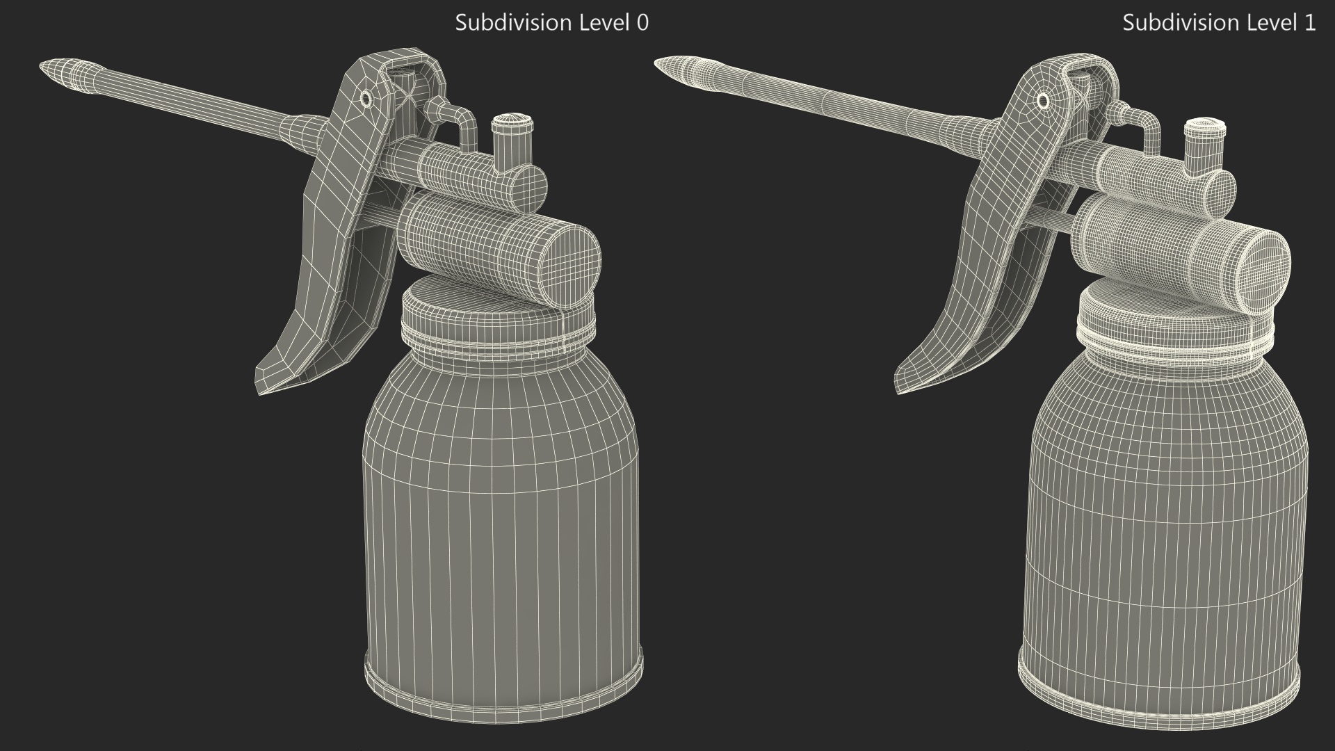 Manual Oil Gun With Rigid Spout Thumb Pump 3D