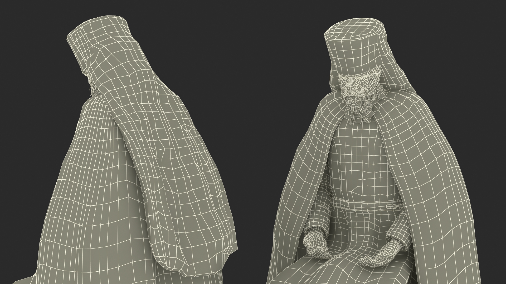 3D model Sitting Orthodox Monk Fully Dressed