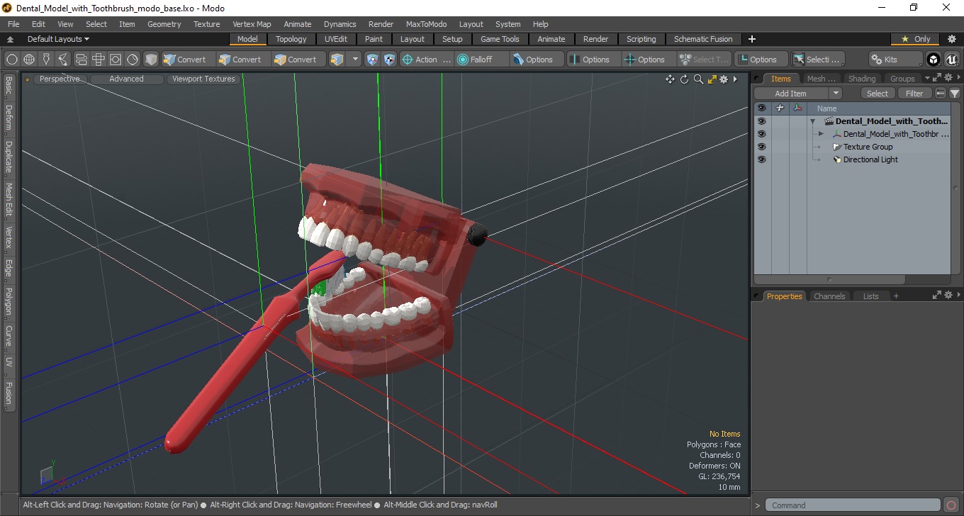 3D Dental Model with Toothbrush model