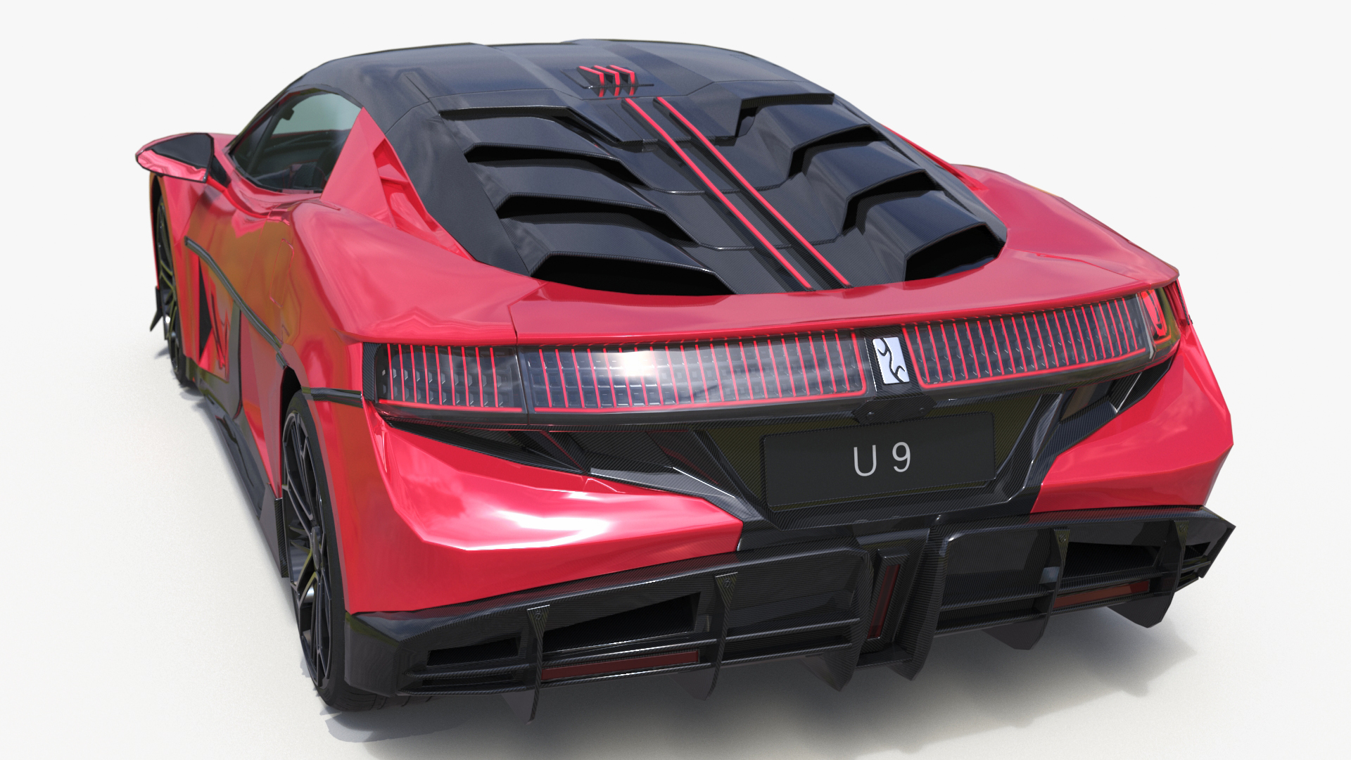 Supercar BYD Yangwang U9 Red Simplified 3D model