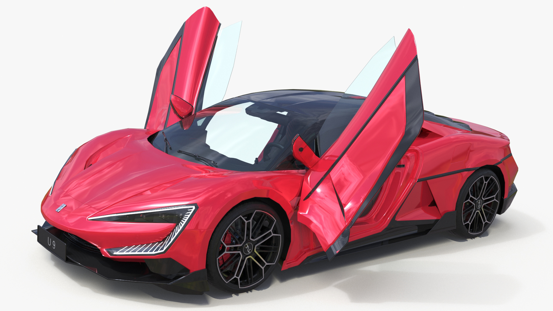 Supercar BYD Yangwang U9 Red Simplified 3D model