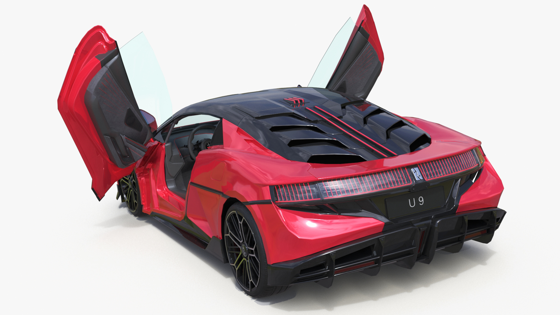 Supercar BYD Yangwang U9 Red Simplified 3D model