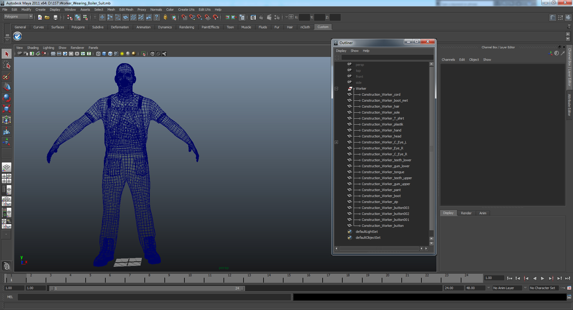 3D Worker Wearing Boiler Suit