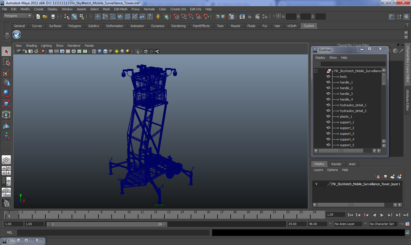 3D model Mobile Surveillance Tower