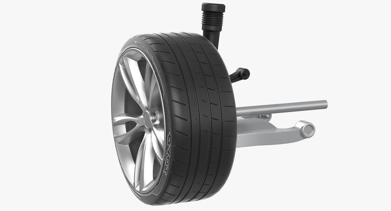 3D model Car Rear Suspension with Wheel