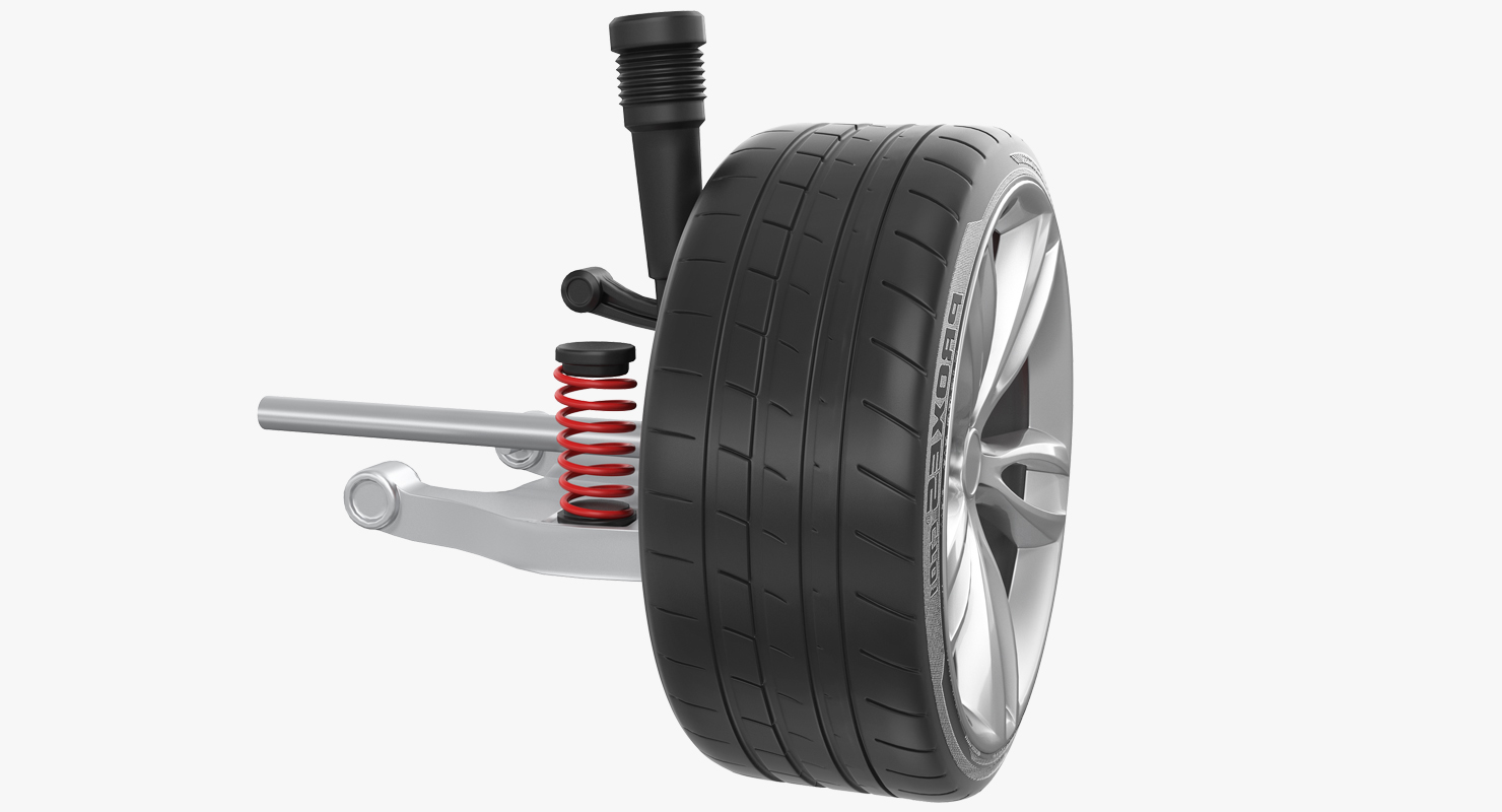 3D model Car Rear Suspension with Wheel