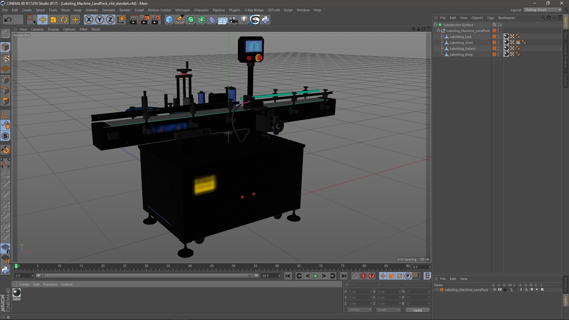 3D model Labeling Machine LandPack