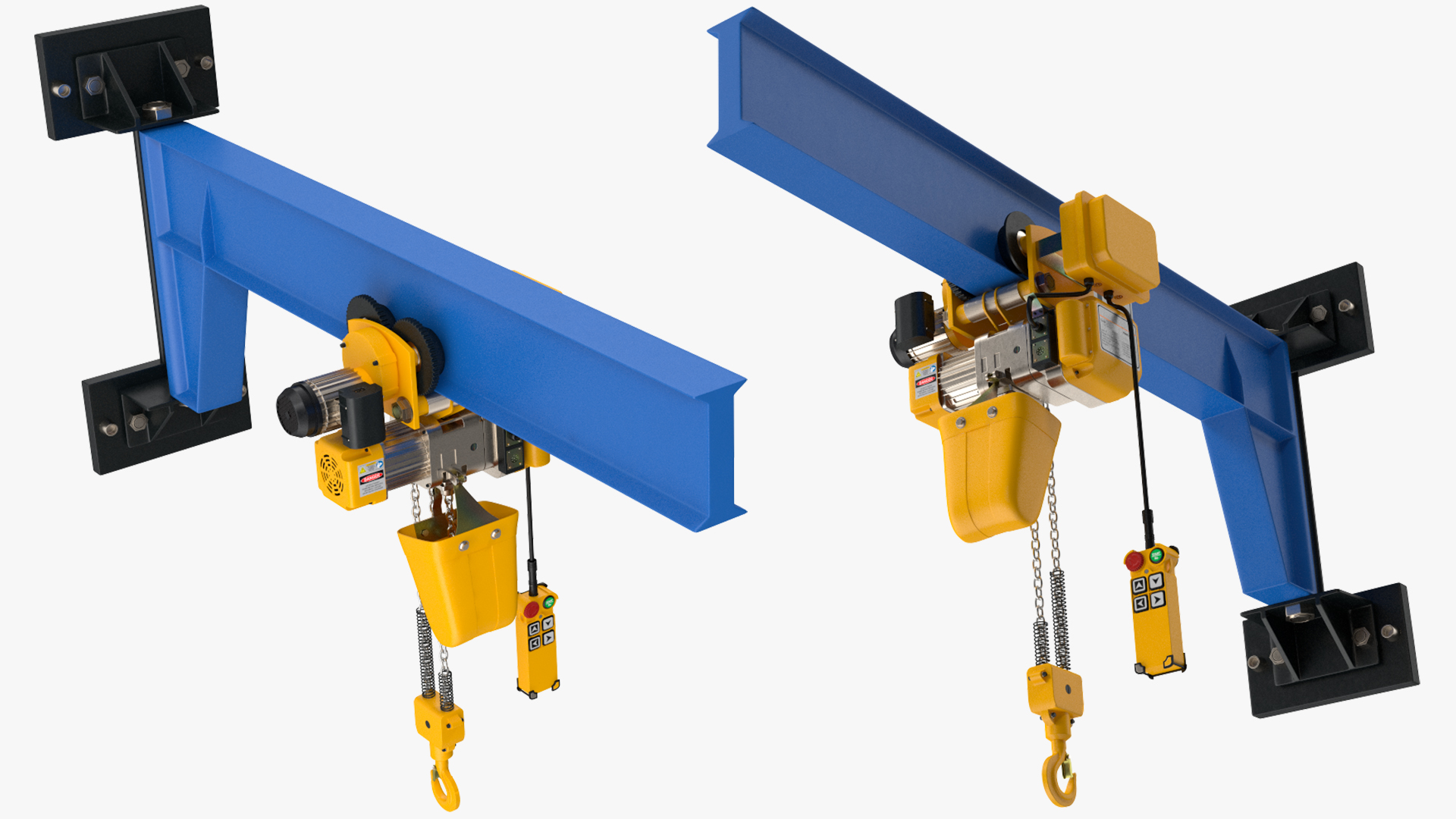 Beam Trolley Mounted Electric Chain Hoist 1T 3D model