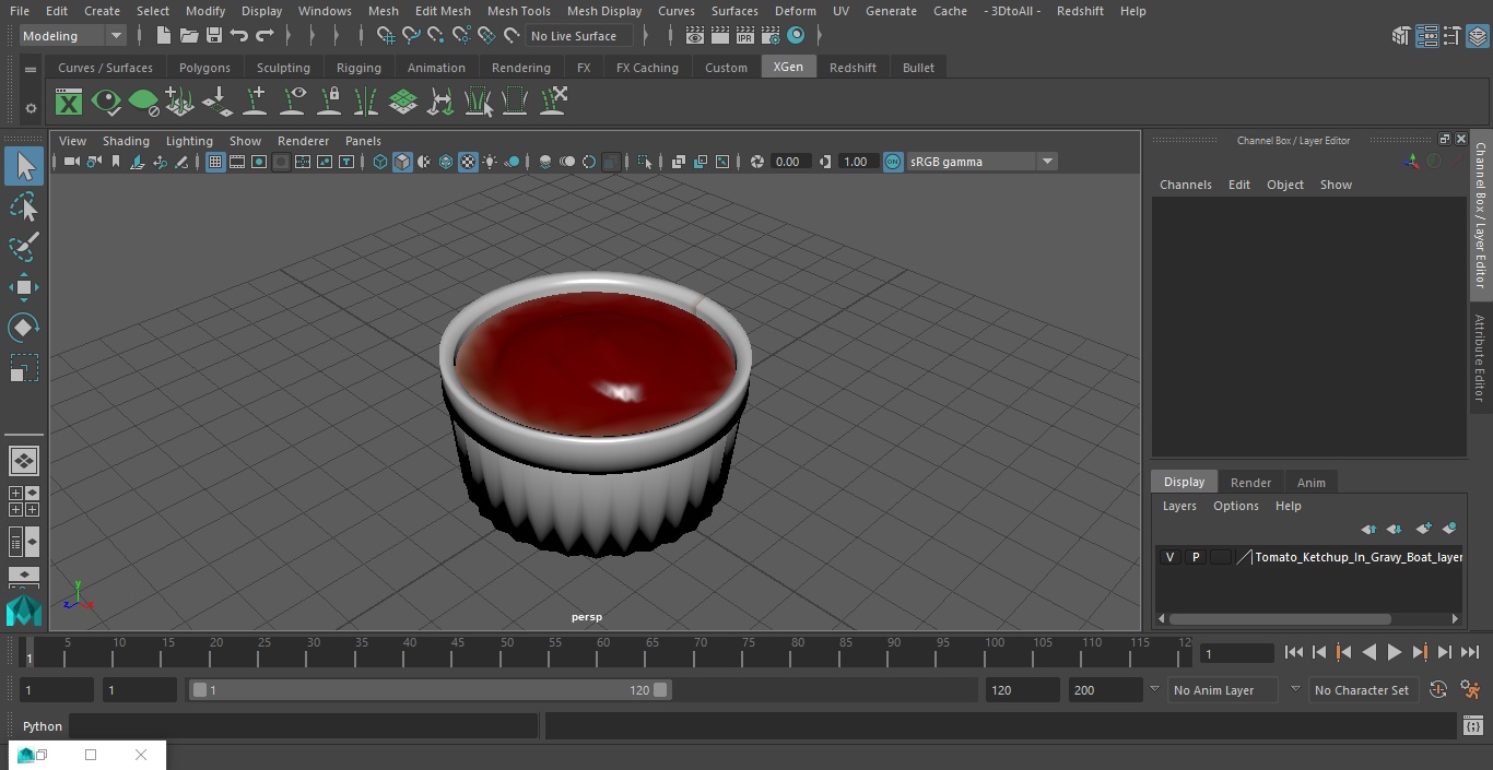 3D Tomato Ketchup In Gravy Boat model