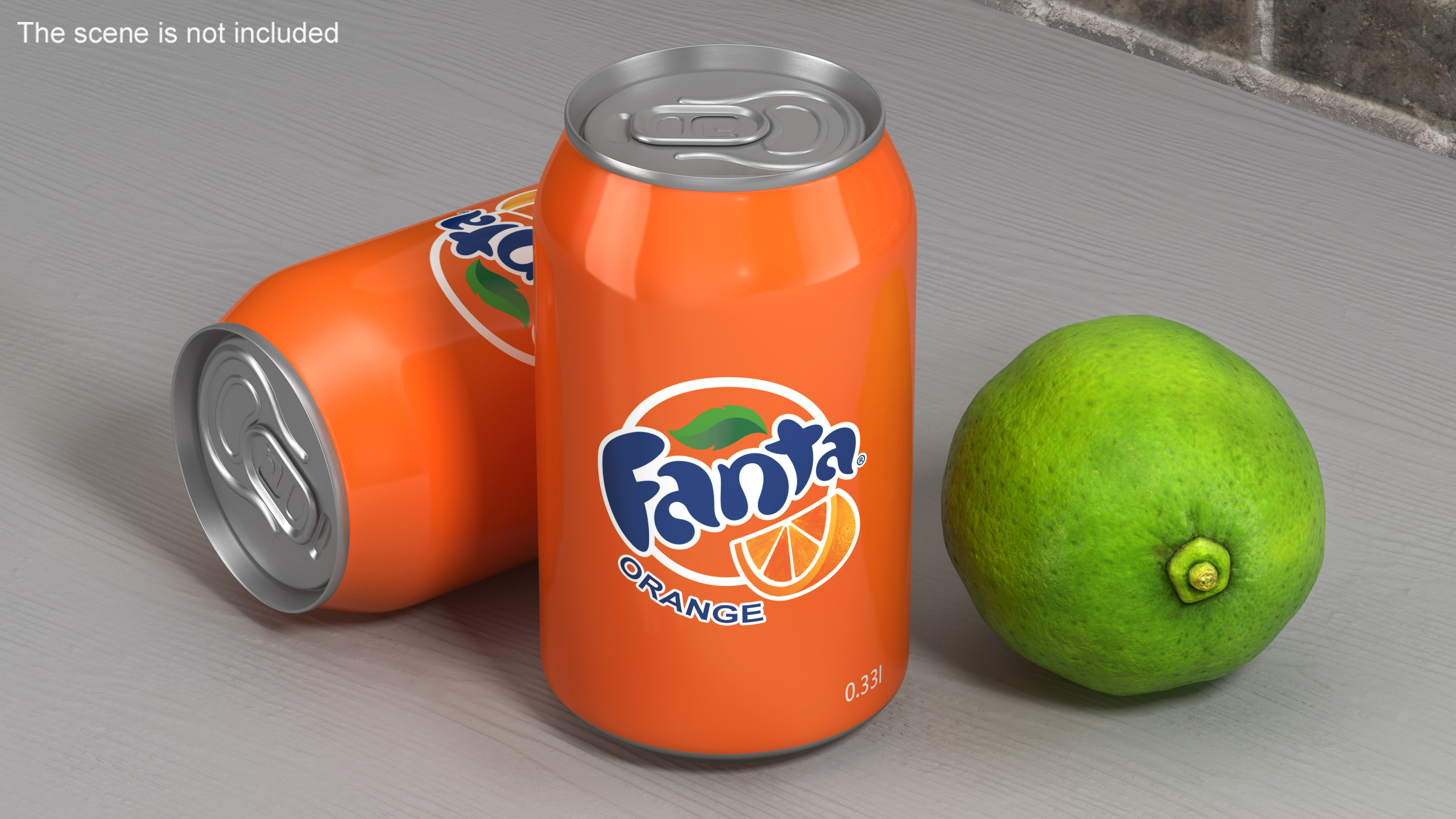 Fanta Orange Carbonated Drink 033l 3D model