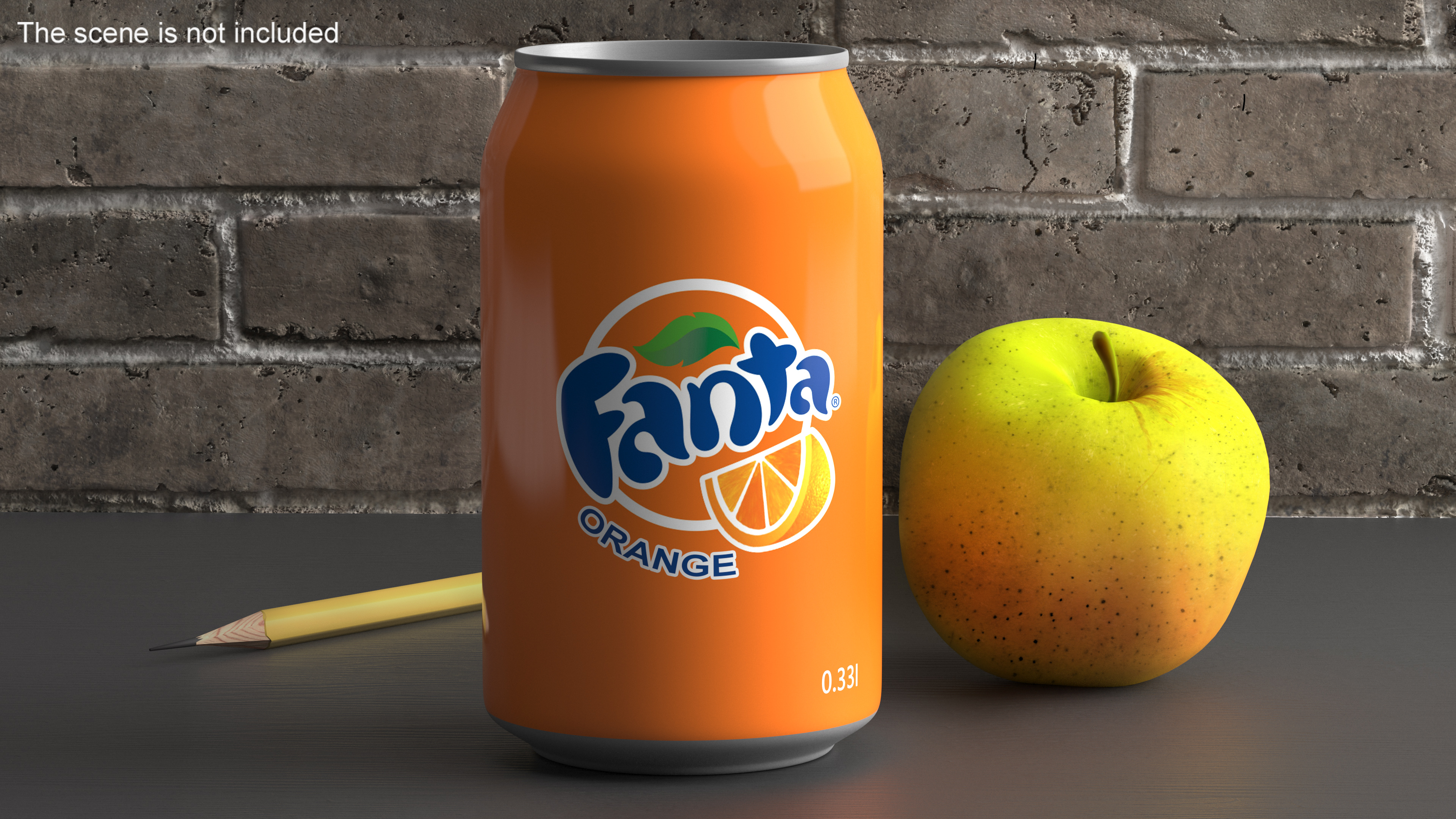 Fanta Orange Carbonated Drink 033l 3D model