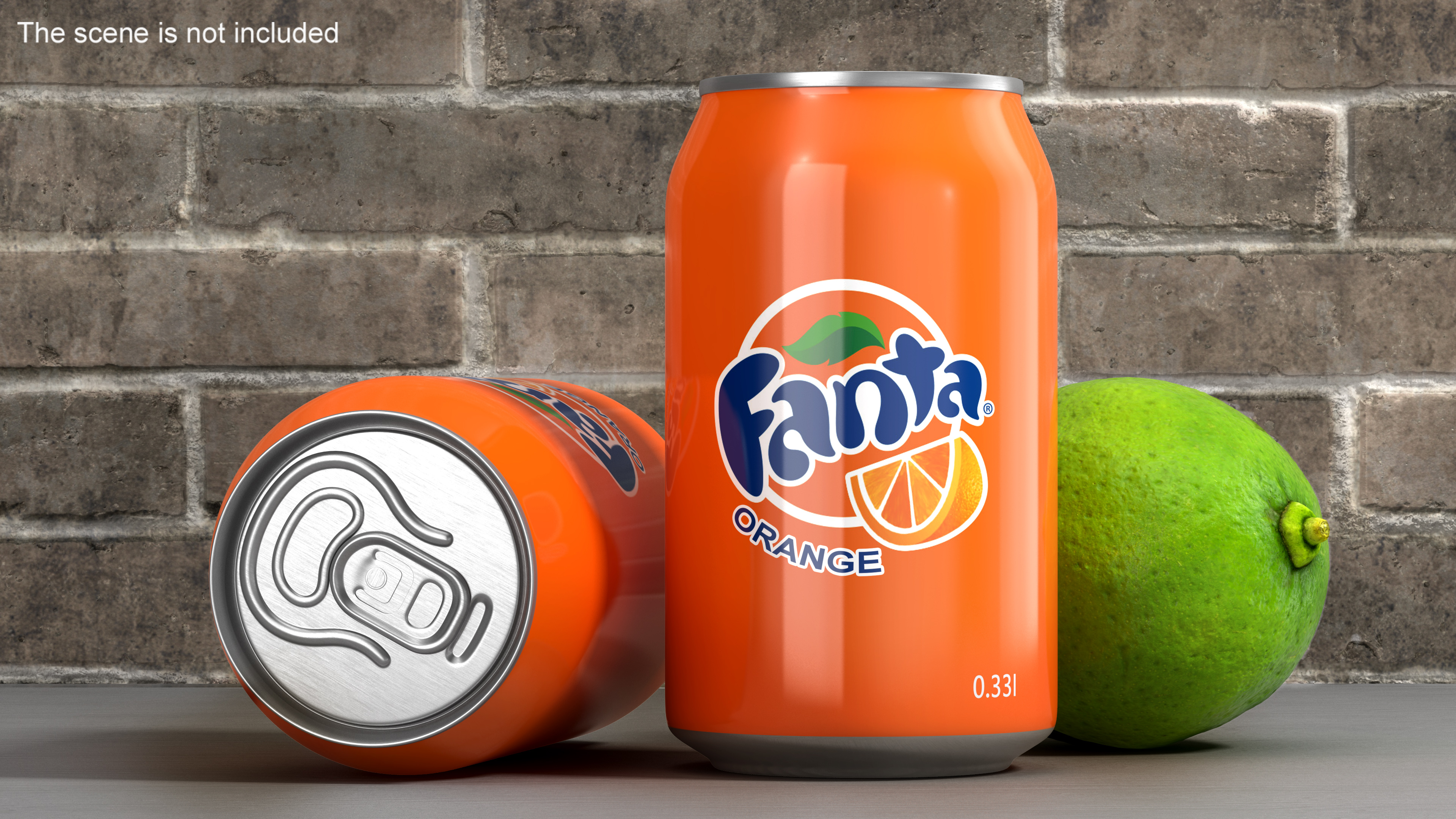 Fanta Orange Carbonated Drink 033l 3D model