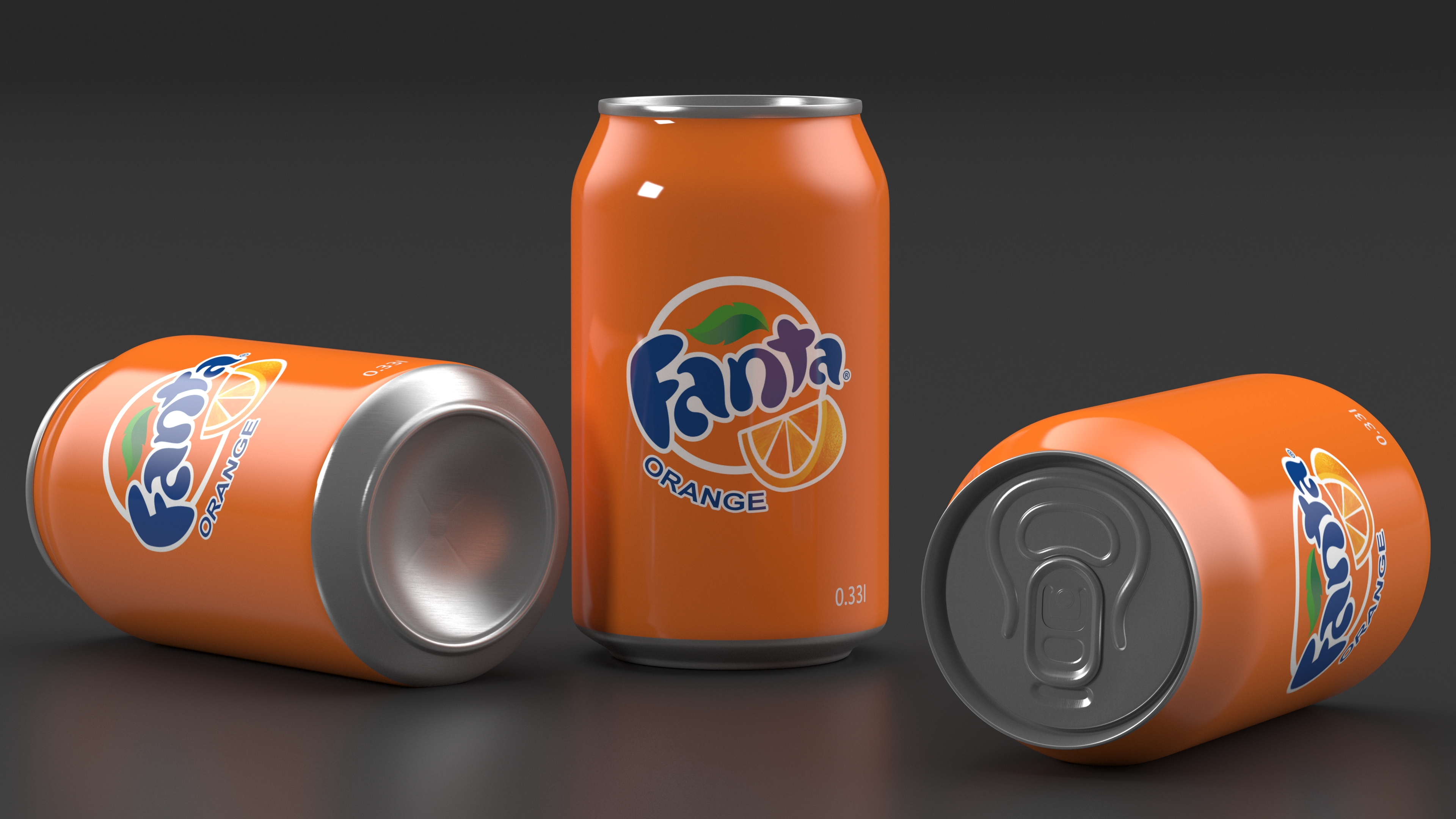 Fanta Orange Carbonated Drink 033l 3D model