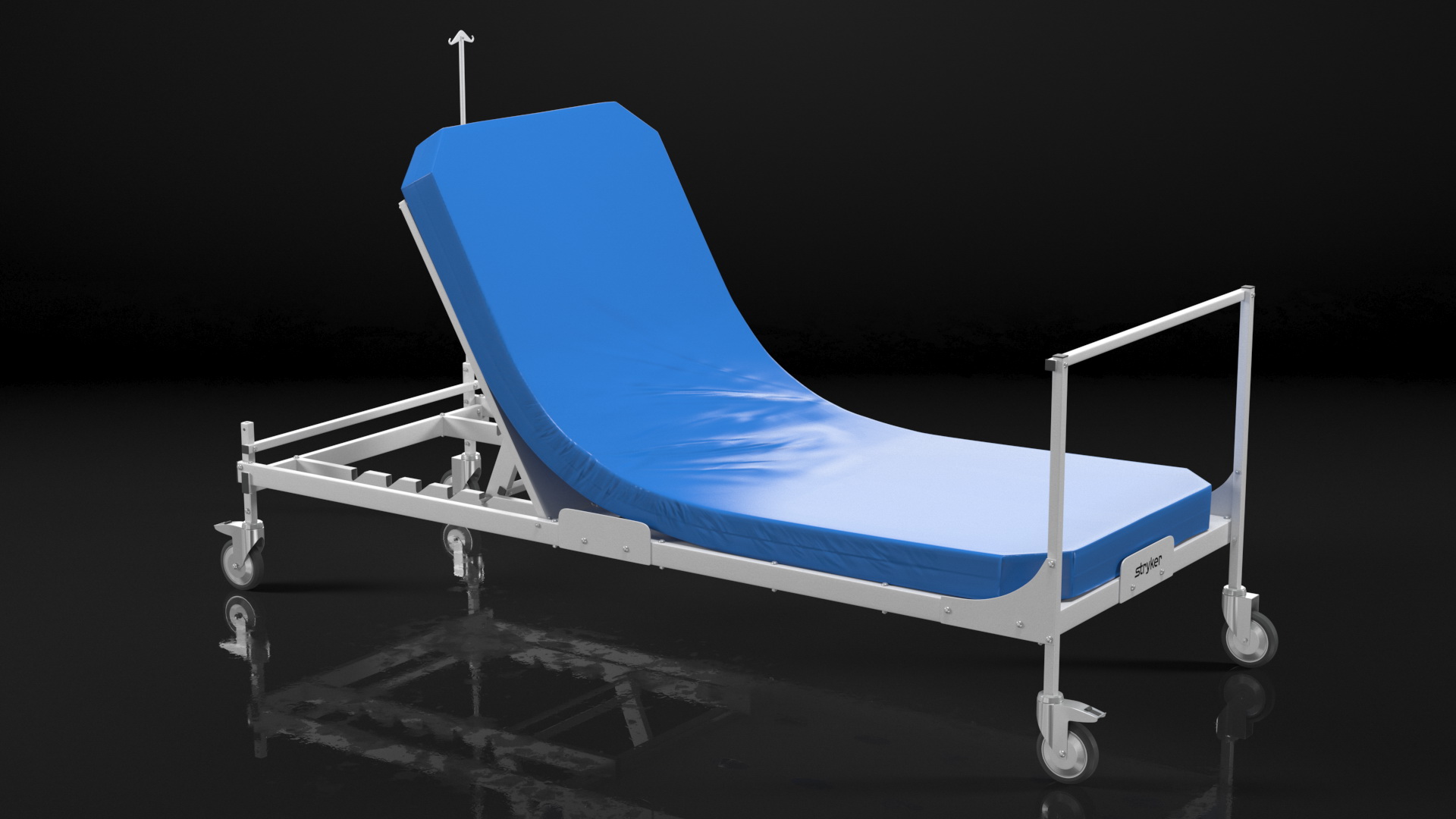 Stryker Emergency Relief Bed 60 Degrees 3D model