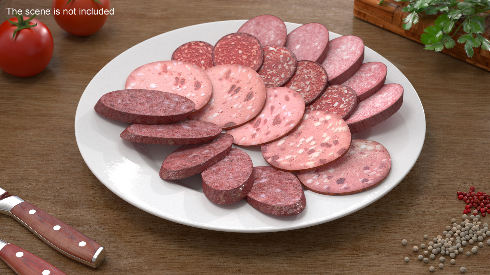 Assorted Deli Meats Platter 3D