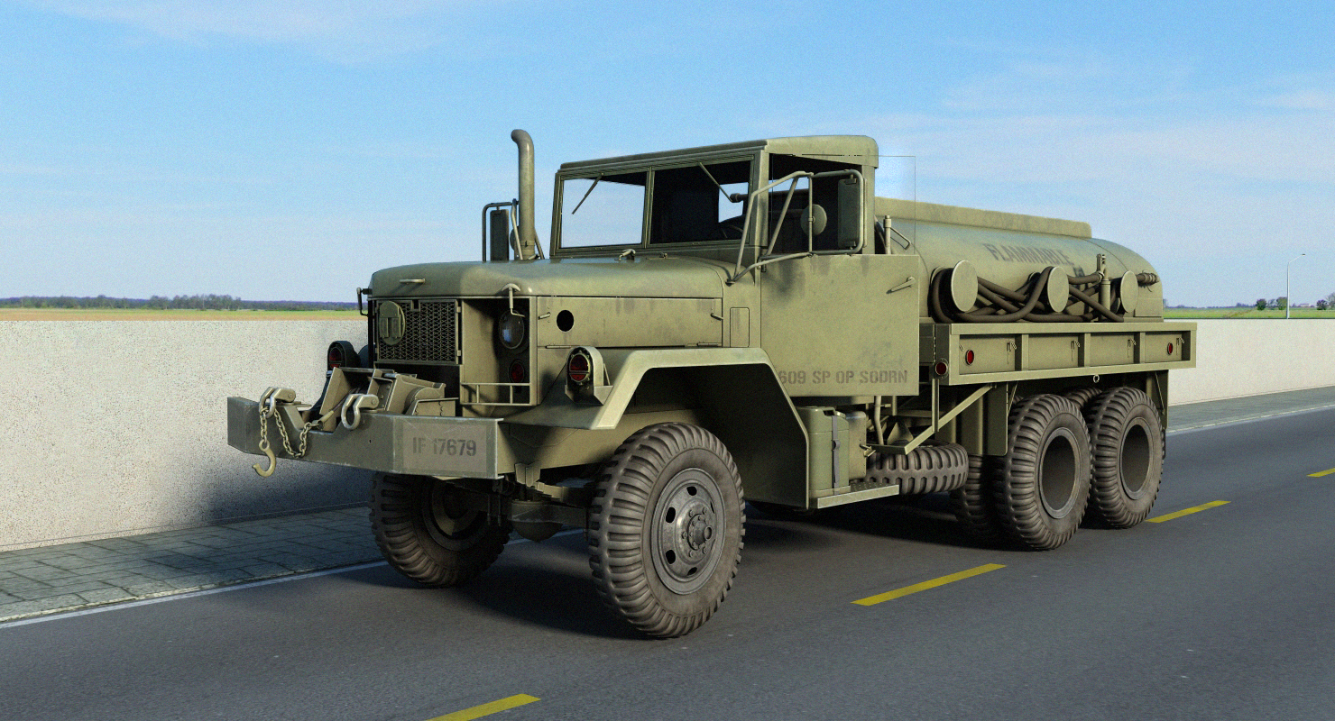 US Army Fuel Tank Truck m49 3D