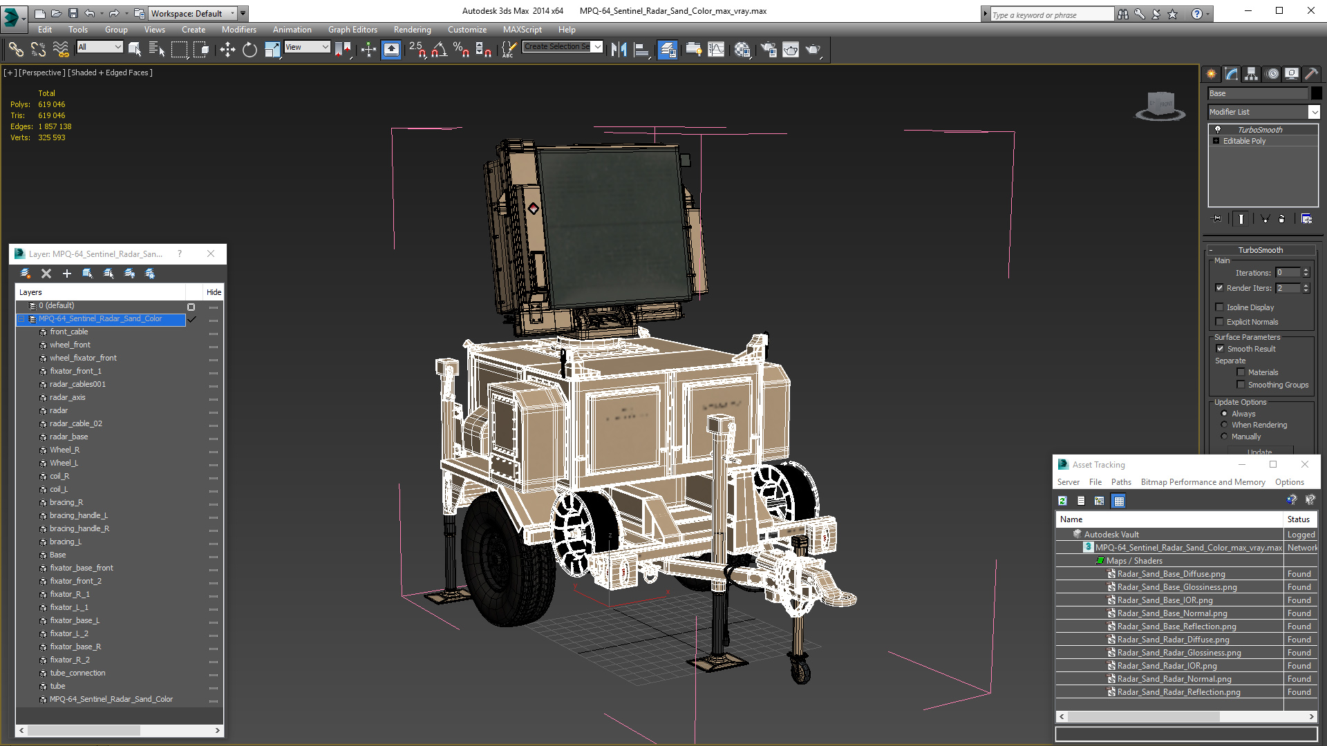 MPQ-64 Sentinel Radar Sand Color 3D