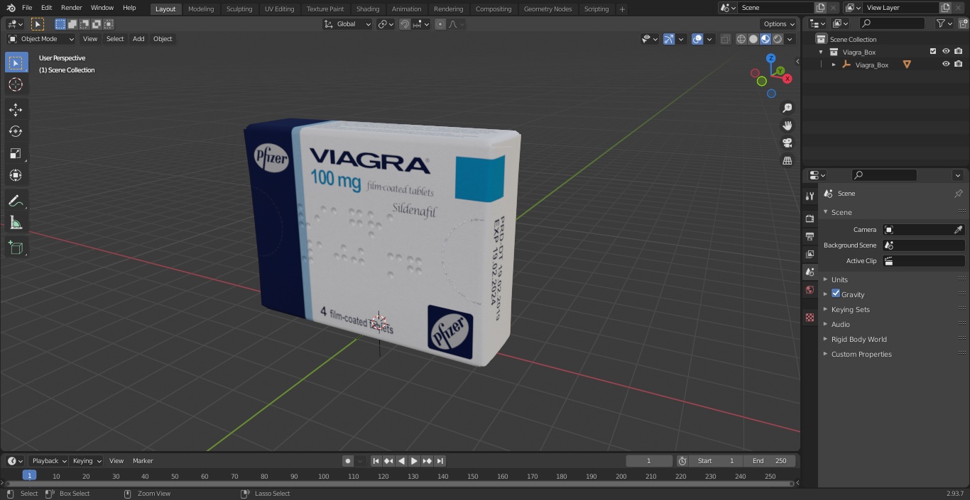 3D model Viagra Box