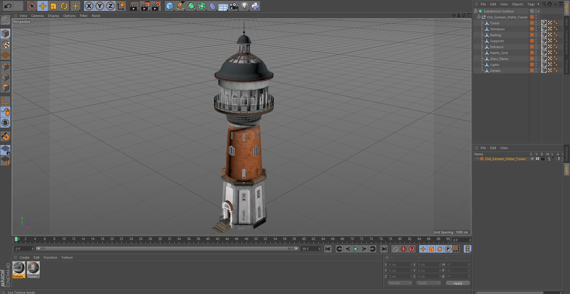 Old German Water Tower 3D