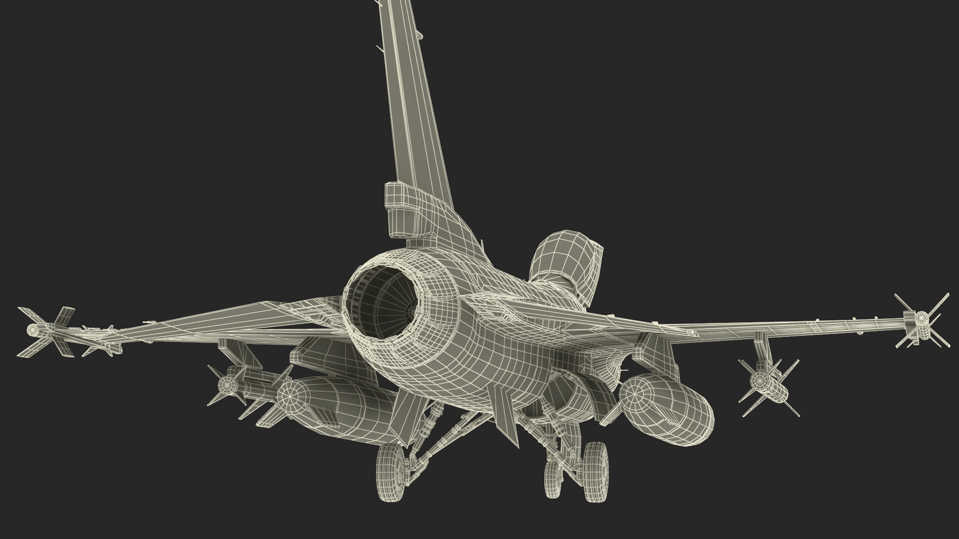 3D Fighter F 16 Fighting Falcon With Jet Armament Rigged model