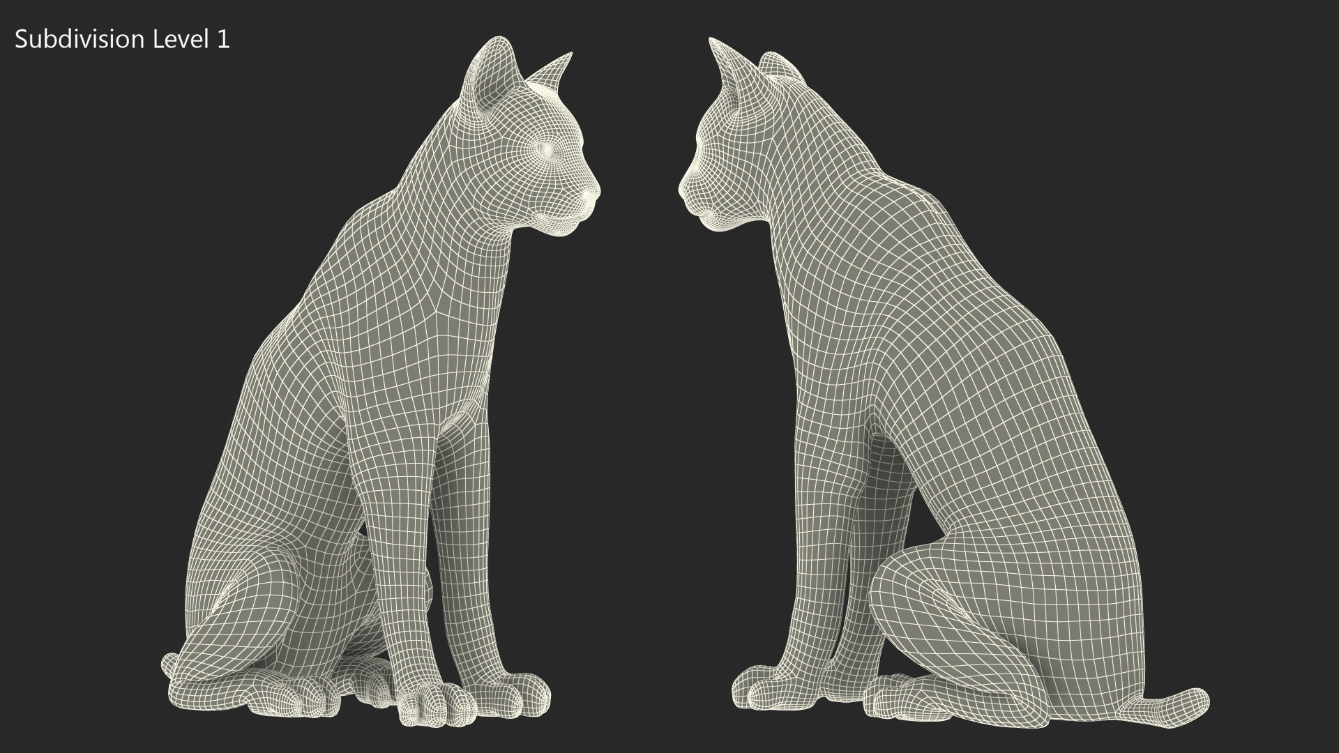 Lynx Rufus Sitting Fur 3D