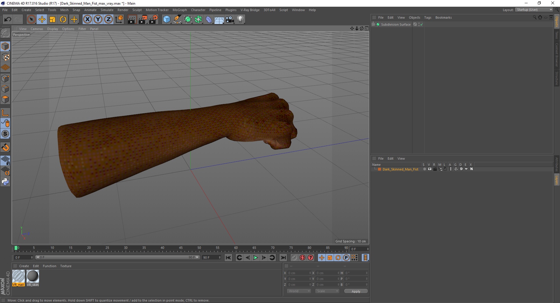 3D Dark Skinned Man Fist