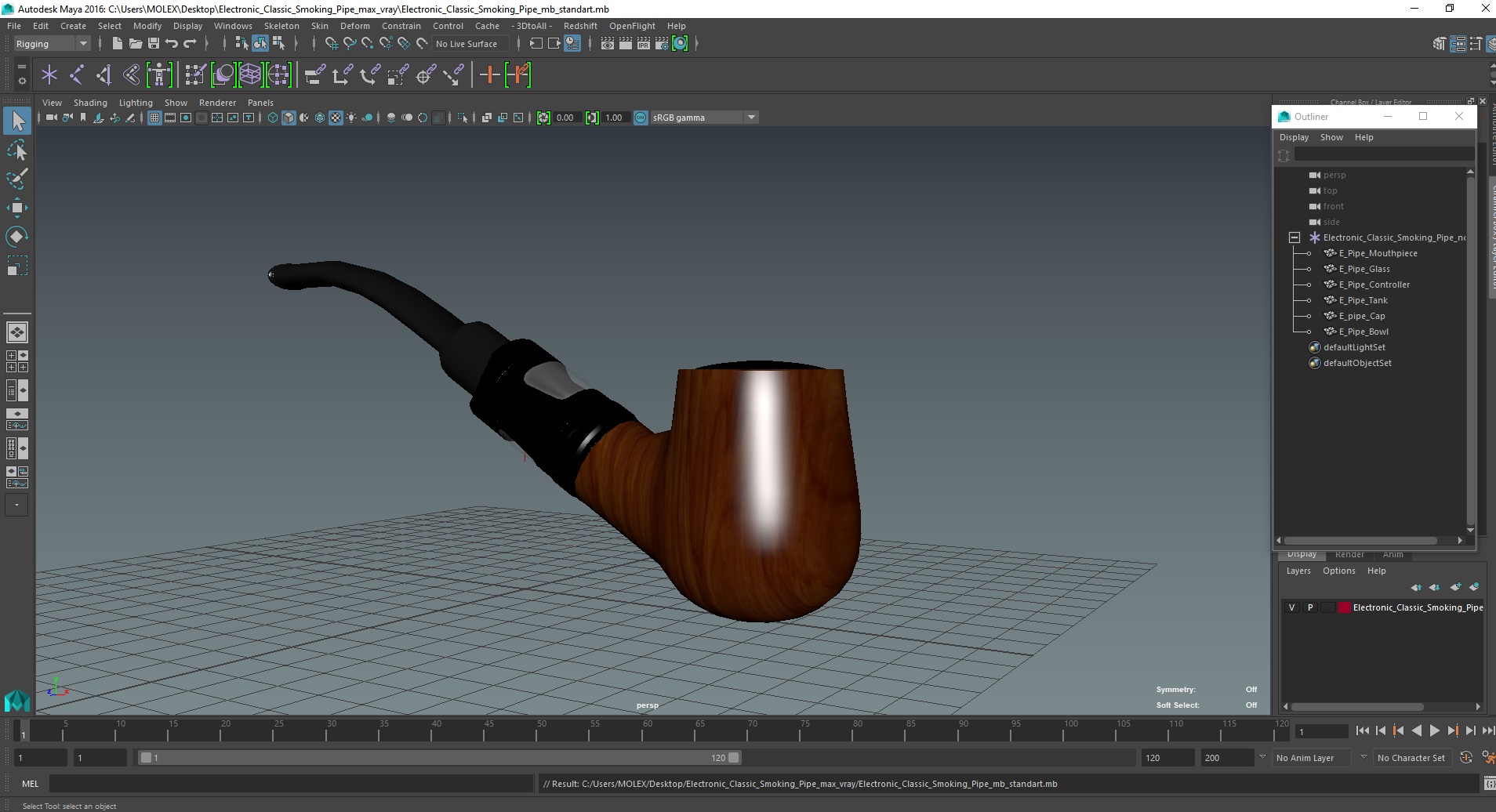 3D Electronic Classic Smoking Pipe