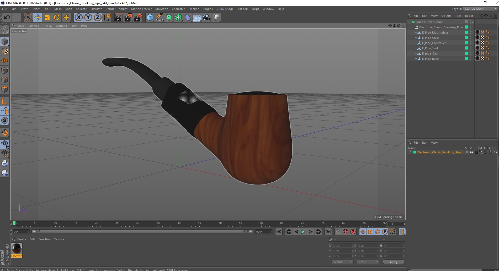 3D Electronic Classic Smoking Pipe