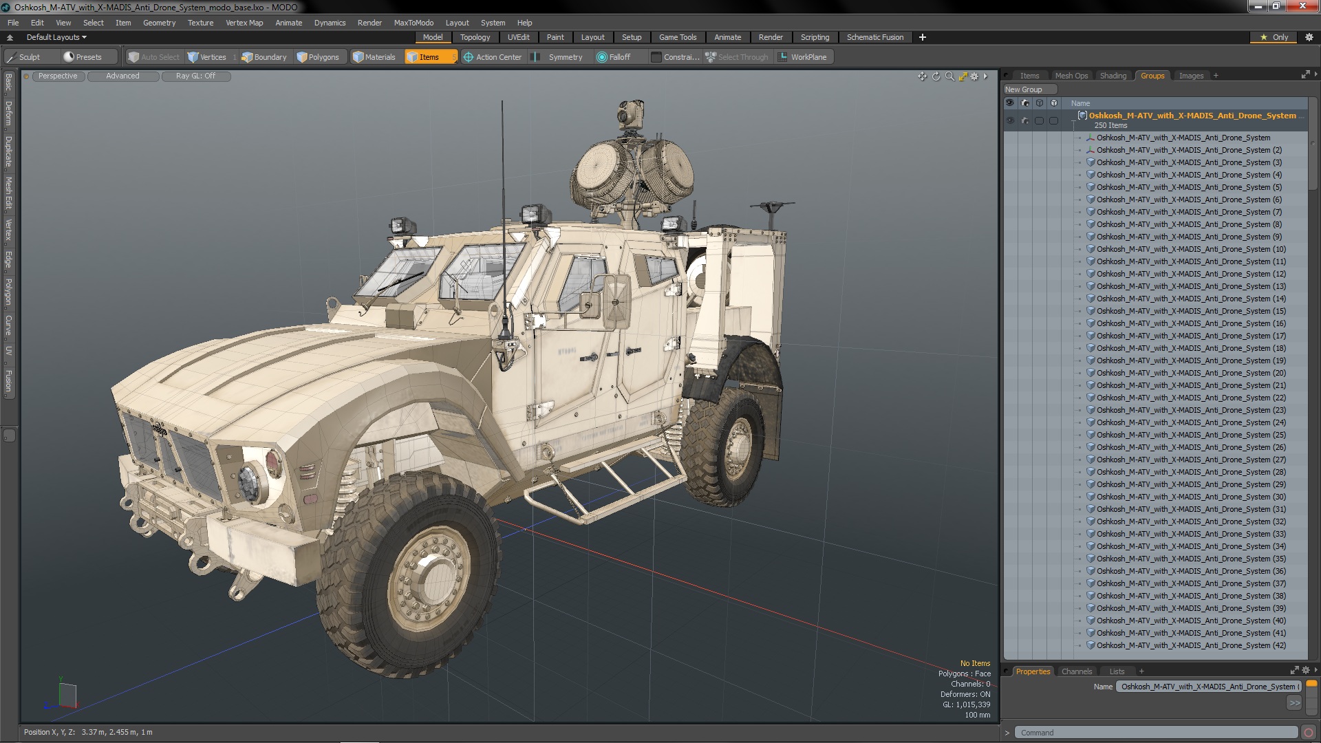 Oshkosh M-ATV with X-MADIS Anti Drone System 3D model