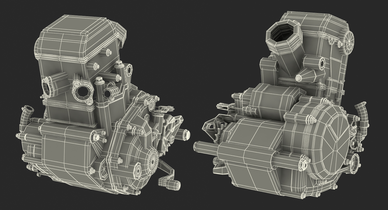 Motocross Motorcycle Engine 2 3D model