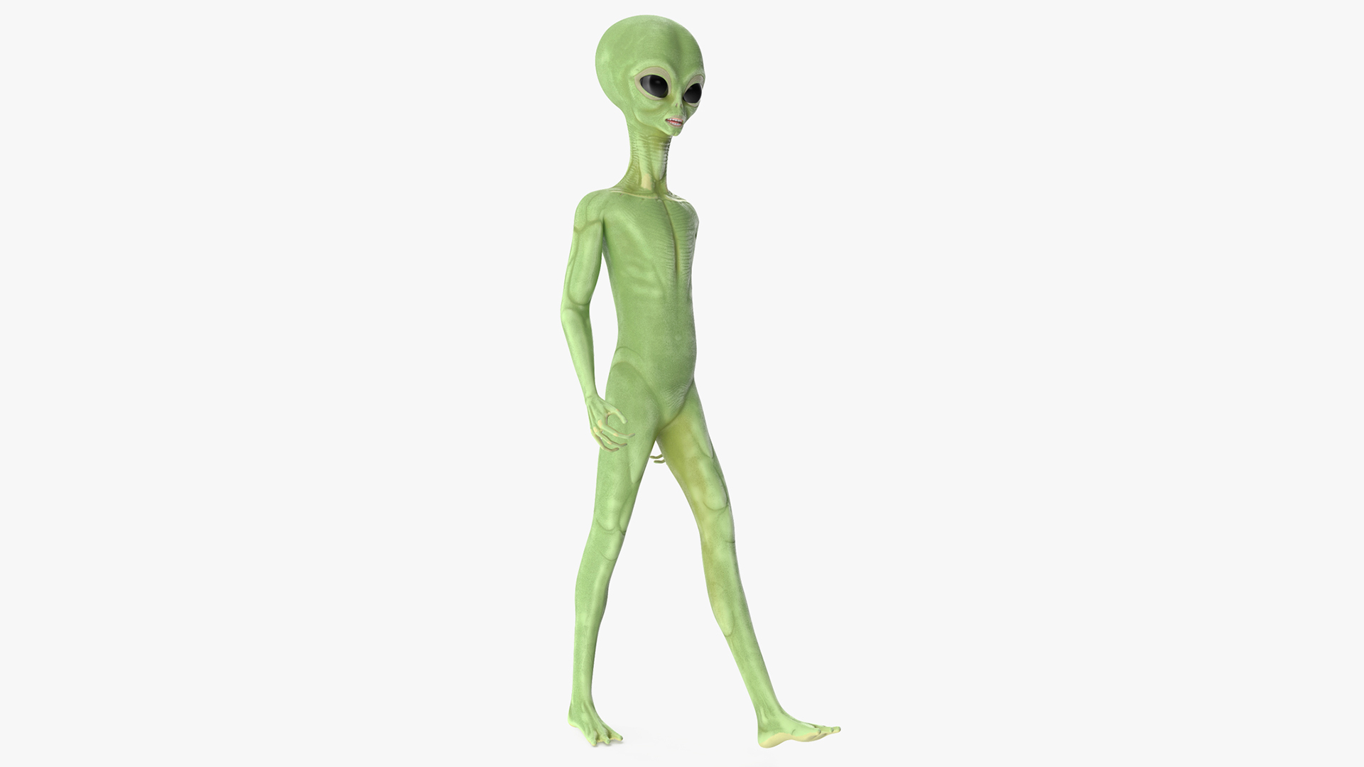 3D Cartoon Alien Walking Pose