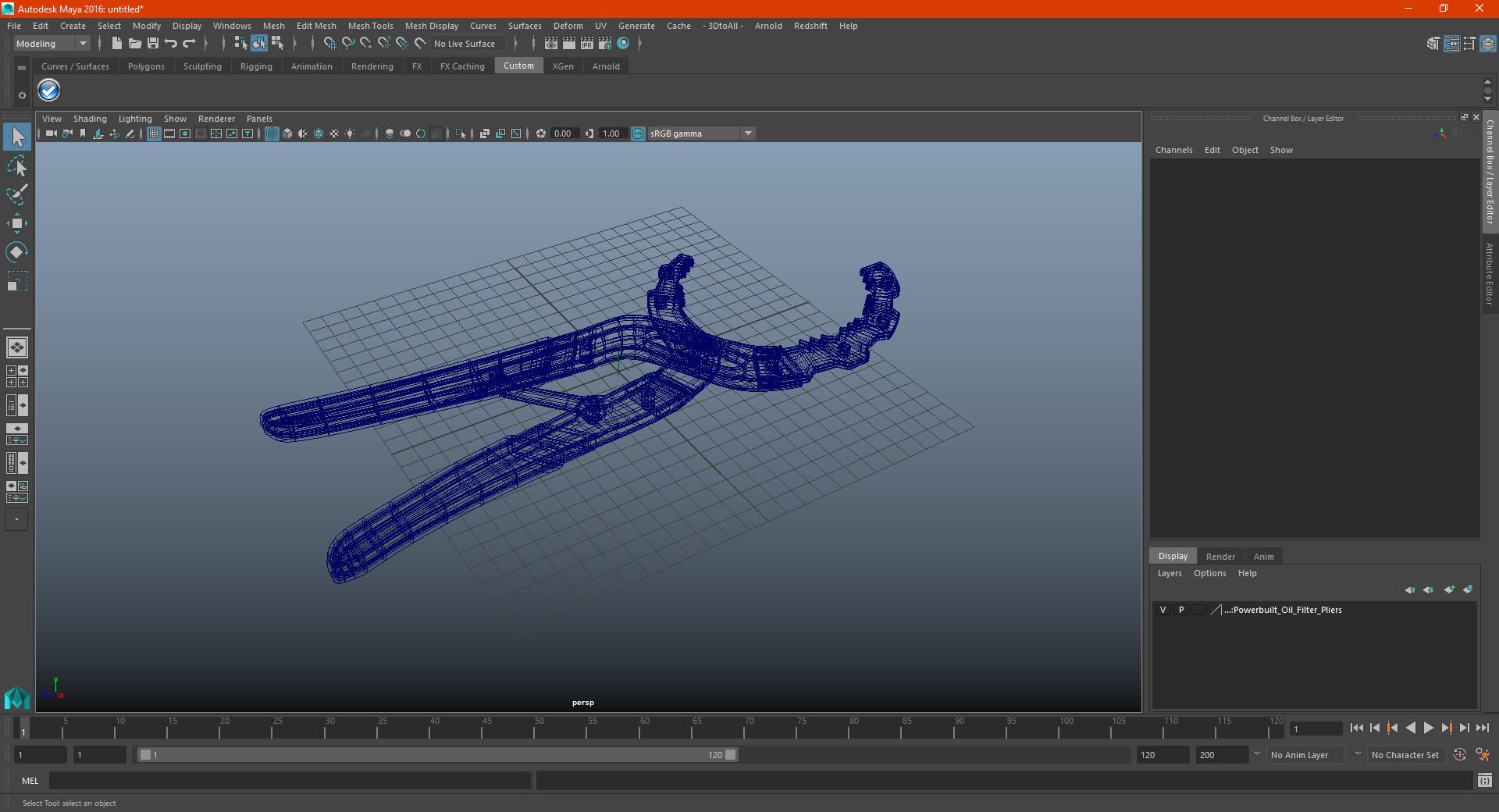 3D Powerbuilt Oil Filter Pliers model