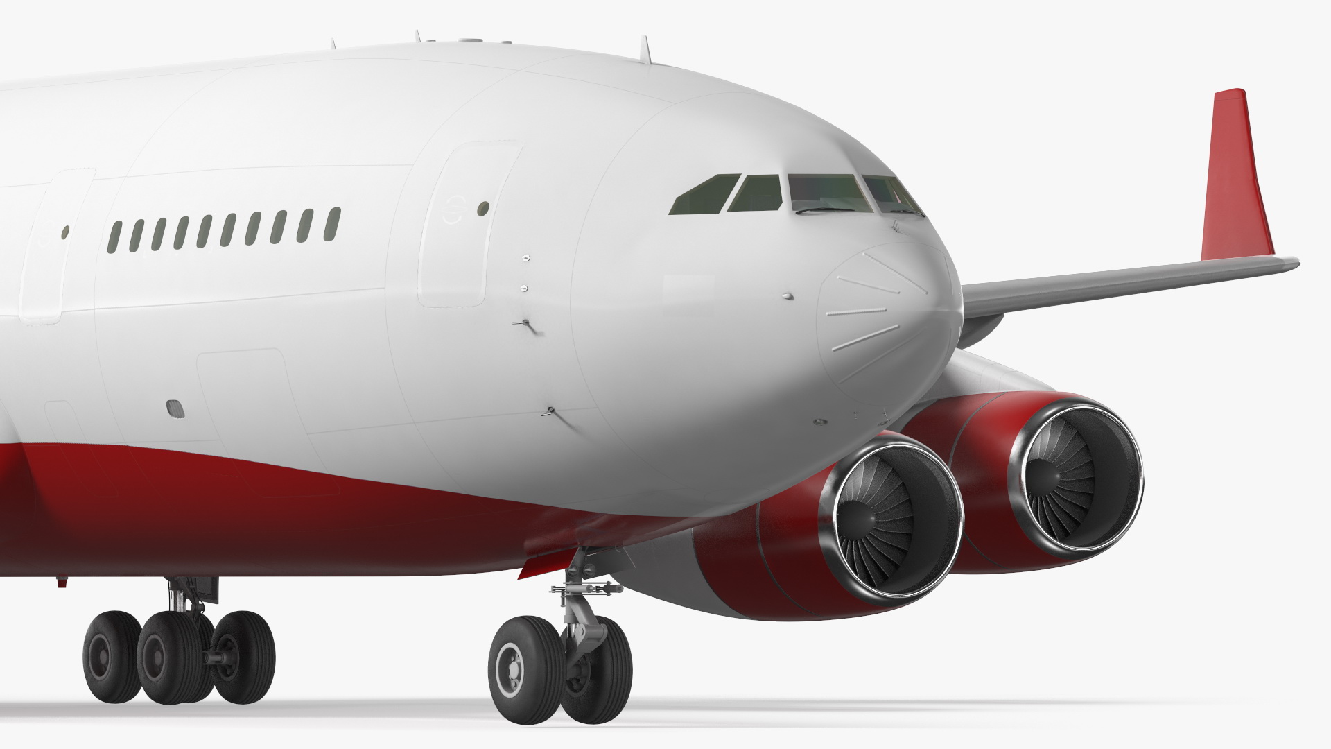 3D model Long Range Aeroplane Red Simple Interior