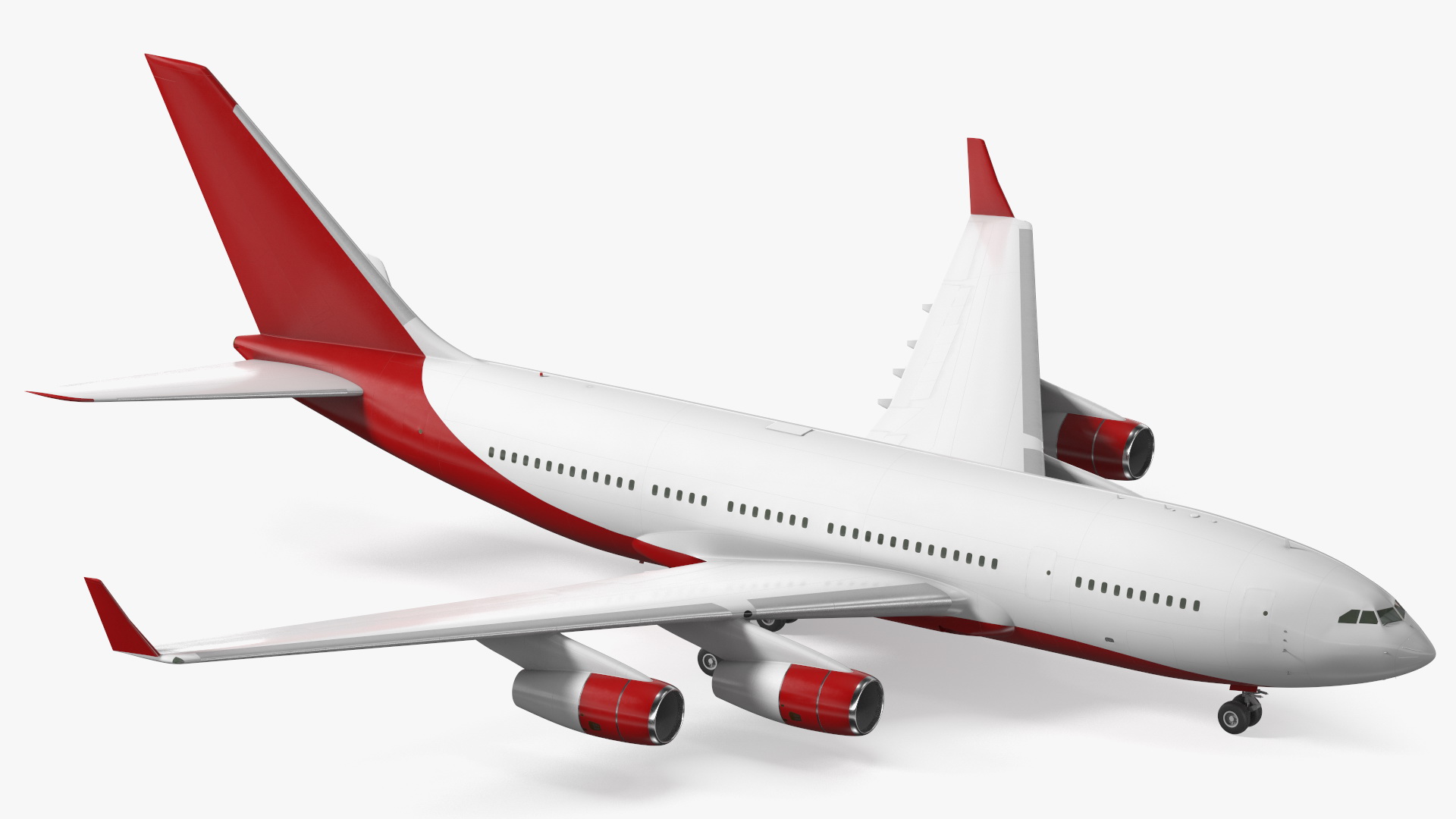 3D model Long Range Aeroplane Red Simple Interior