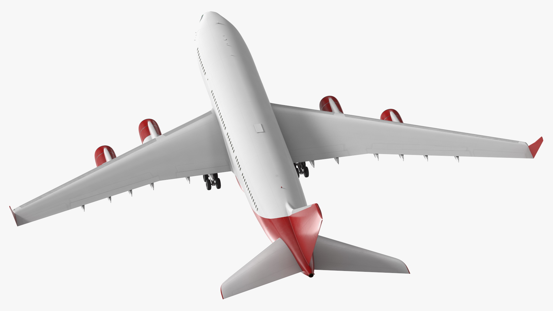 3D model Long Range Aeroplane Red Simple Interior