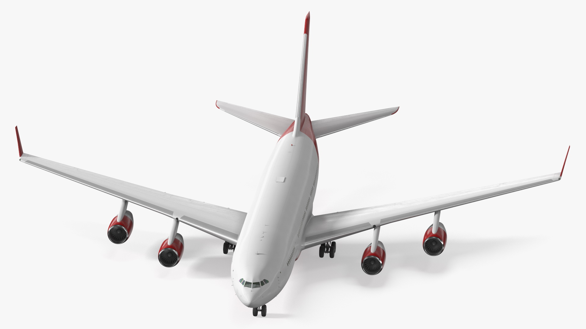 3D model Long Range Aeroplane Red Simple Interior