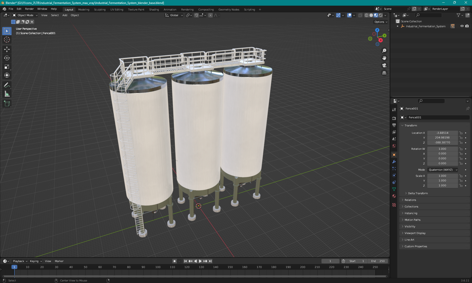 3D model Industrial Fermentation System