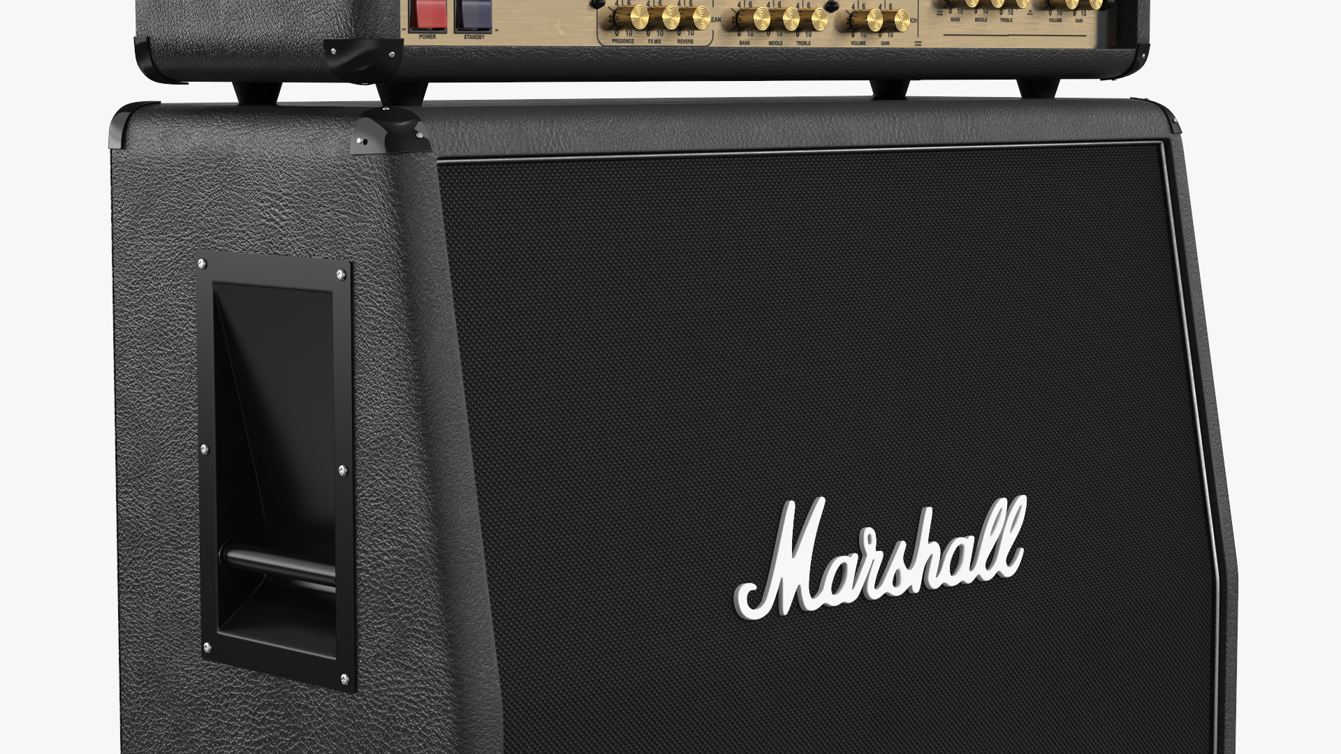 Marshall Guitar Amplifier and Cabinet 3D