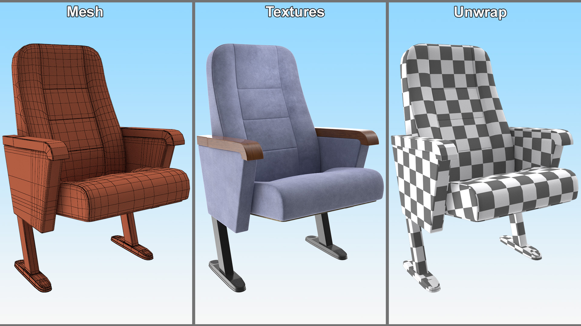 3D Cinema Chair Lilac model